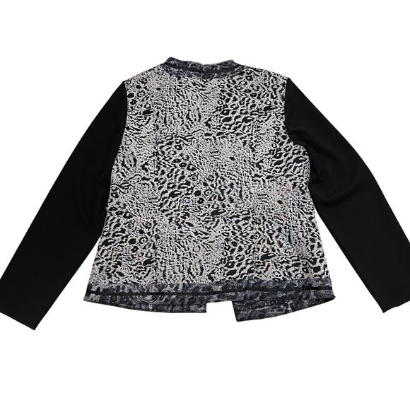 Chico’s M Animal Paisley Jacket | Leopard Stretch Knit Career Fall Capsule NWOT - Picture 4 of 7